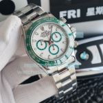 Swiss 7750 Rolex Daytona Watch The Ultimate Chronograph SS White Dial Green Ceramic Bezel_th.jpg